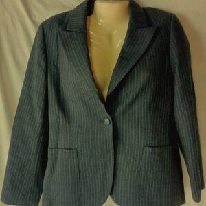 Women's  Gray Pinstripe 100% Wool Blazer Size 10